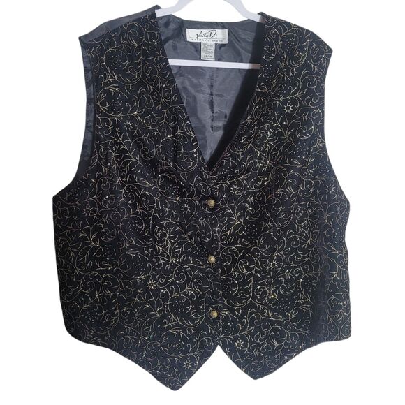 Black and Gold Women's Vest - Picture 1 of 8